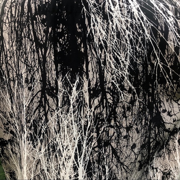 Kenzie Black and White Abstract Tree Print Blouse - Picture 6 of 8